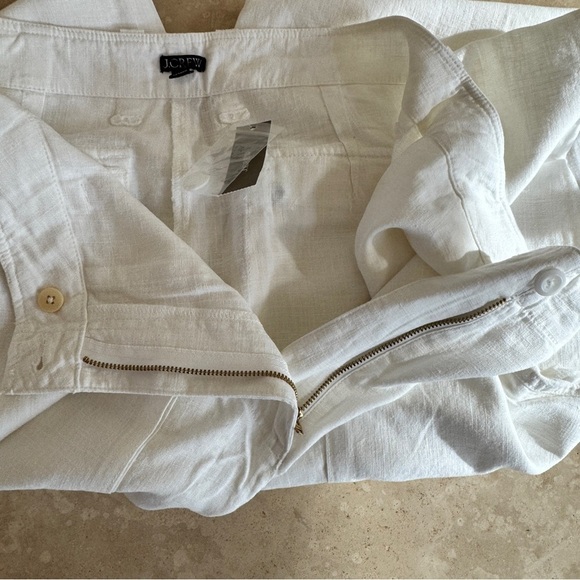 J Crew White Seaside Utility Cargo Pant Linen Blend Womens Size 14 Beach Casual - Picture 7 of 16